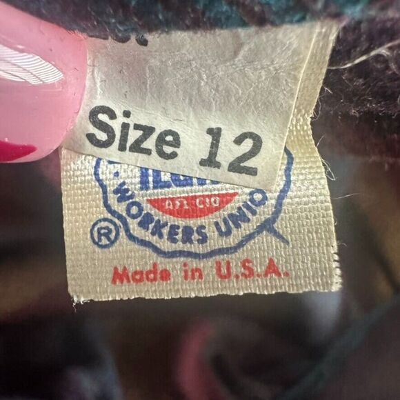 Vintage 80's Wool Maxi Skirt Women Size 12 Maroon Multi Button Made in The USA - Picture 5 of 6